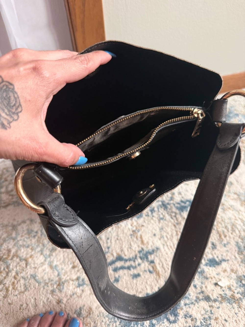 Coach Black Signature Tote with Gold Hardware - Picture 4 of 5
